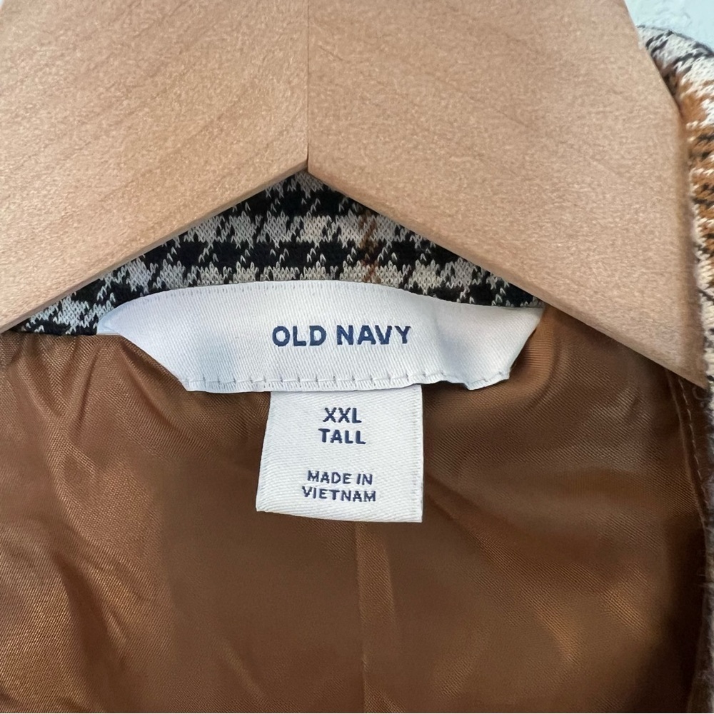 NWT Old Navy Oversized Houndstooth Plaid Single Button Blazer Jacket XXL Tall - Picture 9 of 13